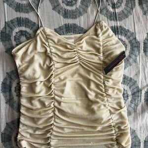 No Boundaries Cream Ruched Top
